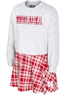 Colosseum Nebraska Cornhuskers Girls White Marceline Short Sleeve Dress