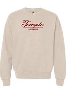 Summit Sportswear Temple Owls Womens Natural Alumni Crew Sweatshirt