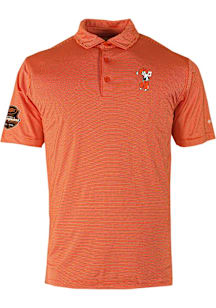 Columbia Oklahoma State Cowboys Mens Orange Swinging Pete Double Hit Short Sleeve Polo
