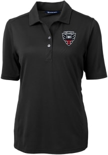 Cutter and Buck DC United Womens Black Virtue Eco Pique Short Sleeve Polo Shirt