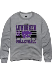 Cadence Lundgren Rally Mens Grey K-State Wildcats NIL Striped Player Crew