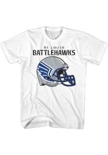 St Louis Battlehawks White Helmet Short Sleeve T Shirt