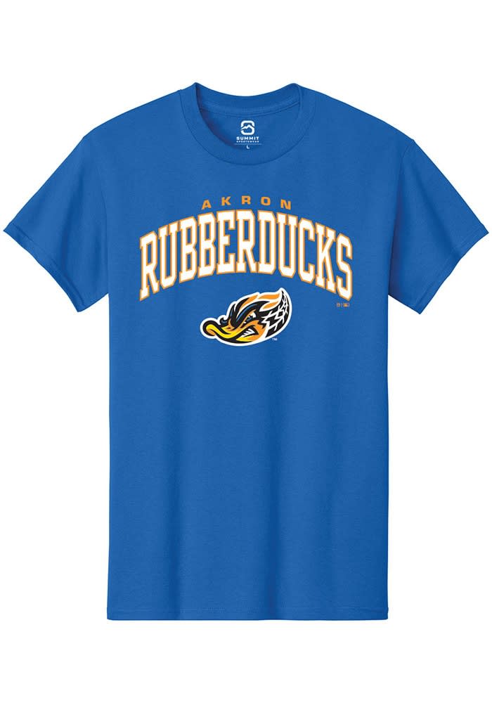 Summit Sportswear Akron RubberDucks ROYAL Arch Mascot Short Sleeve T ...