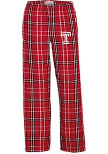 Temple Owls Youth Red Flannel Sleep Pants