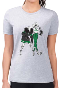 4Her Dallas Stars Womens Grey Hockey Girls Design Short Sleeve T-Shirt