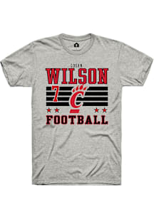 Logan Wilson Cincinnati Bearcats Ash Football NIL Striped Short Sleeve Player T Shirt