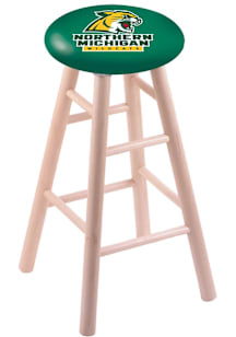 Northern Michigan Wildcats Round Cushion Maple Pub Stool - Brown
