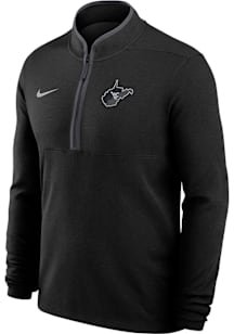 Nike West Virginia Mountaineers Mens Black Built On Bravery Long Sleeve Qtr Zip Pullover