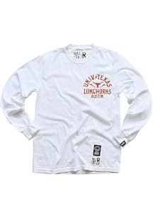 Roots of Fight Texas Longhorns White Football Hook 'Em Long Sleeve Fashion T Shirt