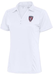 Antigua Indy Eleven Womens White Tribute Short Sleeve Polo Shirt