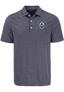 Cutter and Buck Vancouver Whitecaps FC Mens Navy Blue Forge Eco Fine Line Short Sleeve Polo