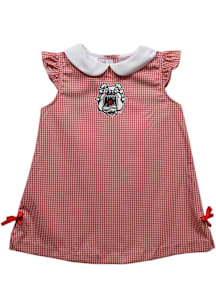 Vive La Fete Fresno State Bulldogs Baby Girls Cardinal Gingham Short Sleeve Dress