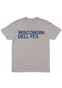 Wisconsin Grey Wisconsin: Dell Yes Short Sleeve Fashion T Shirt