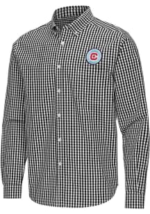 Antigua Chicago Fire Mens Black Ellis Long Sleeve Dress Shirt