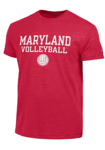 Maryland Terrapins Red Champion Volleyball Short Sleeve Fashion T Shirt