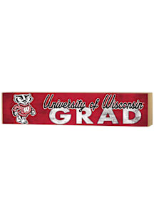 KH Sports Fan Wisconsin Badgers Grad graduation graphic Sign - Red