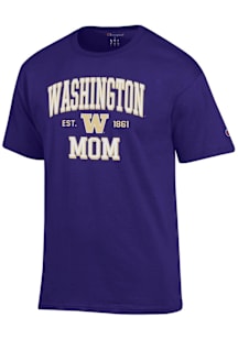 Champion Washington Huskies Purple EST Date Mom Jersey Short Sleeve T Shirt