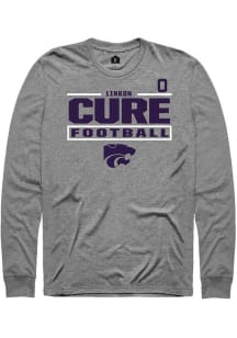 Linkon Cure Mens Graphite K-State Wildcats NIL Stacked Box Long Sleeve Player T Shirt