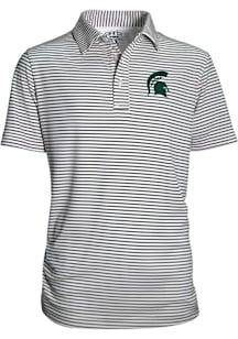 Michigan State Spartans Youth Charcoal Carson Short Sleeve Polo Shirt