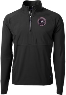 Cutter and Buck Inter Miami CF Mens Black Adapt Eco Hybrid Long Sleeve Qtr Zip Pullover