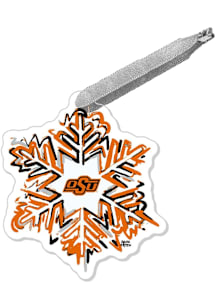Oklahoma State Cowboys Snowflake Ornament - Orange
