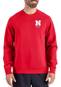 Cutter and Buck Nebraska Cornhuskers Mens Red Alumni Roam Long Sleeve Crew Sweatshirt