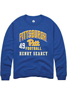 Henry Searcy Rally Mens Blue Pitt Panthers NIL Arch Logo Player Crew