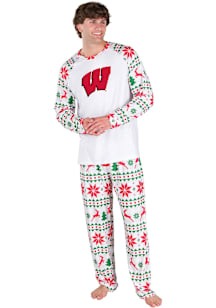 Concepts Sport Wisconsin Badgers Mens White Holiday Tidings Sleep Pants