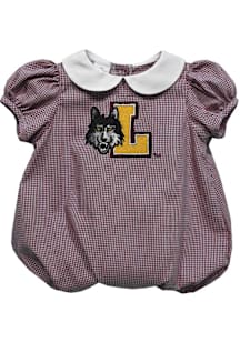 Vive La Fete Loyola Ramblers Baby Maroon Gingham Collar Short Sleeve One Piece