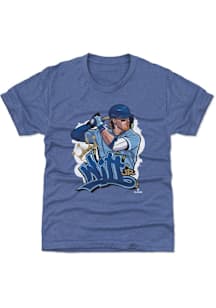 Bobby Witt Jr Kansas City Royals Youth Blue Graffitti Player Tee