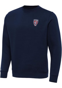 Antigua Indy Eleven Mens Navy Blue Victory Long Sleeve Crew Sweatshirt