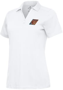 Antigua Michigan Panthers Womens White Tribute Short Sleeve Polo Shirt