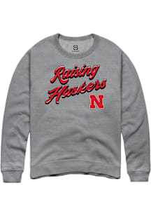 Summit Sportswear Nebraska Cornhuskers Mens Graphite RAISING MASCOTS Long Sleeve Crew Sweatshirt