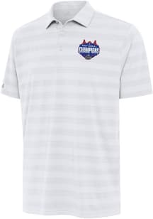 Antigua Florida Gators Mens White 2025 Mens Basketball National Champions Tunnel Short Sleeve Polo