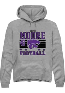 Ashton Moore Rally Mens Grey K-State Wildcats NIL Striped Player Hood