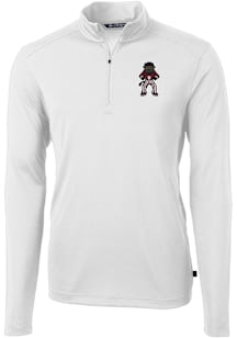 Cutter and Buck Indiana Hoosiers Mens White Virtue Long Sleeve Qtr Zip Pullover