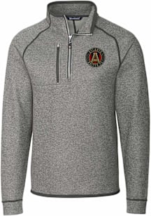 Cutter and Buck Atlanta United FC Mens Grey Mainsail Big and Tall Qtr Zip