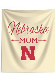 White Nebraska Cornhuskers Mom 50x60 Tapestry Blanket