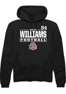 Dorian Williams Rally Mens Black Ohio State Buckeyes NIL Stacked Box Player Hood