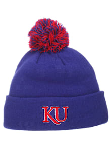 Zephyr Kansas Jayhawks Blue Pom Mens Knit Hat