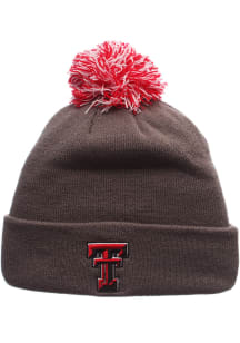 Texas Tech Red Raiders Charcoal Pom Mens Knit Hat