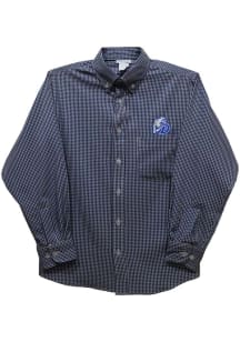 Vive La Fete Drake Bulldogs Youth Blue Gingham Long Sleeve Polo