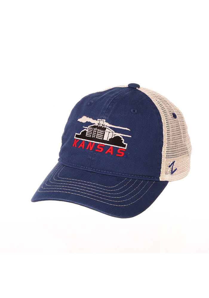 Kansas Jayhawks Destination Meshback Adjustable Hat - Blue
