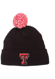 Texas Tech Red Raiders Black Pom Mens Knit Hat