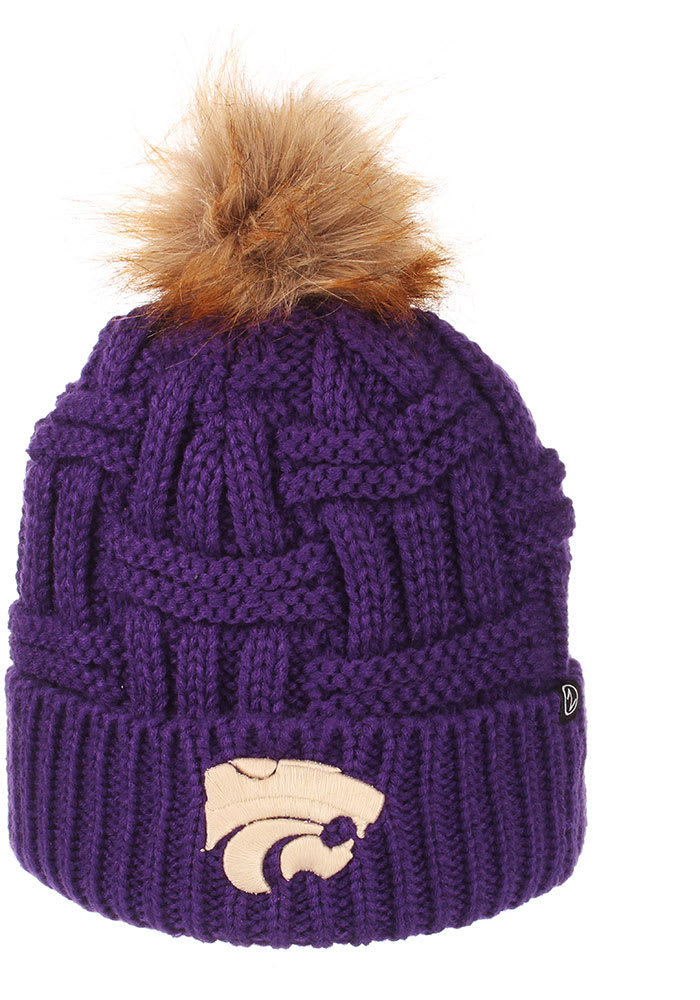 Zephyr K-State Wildcats Purple Theta Cuff Pom Womens Knit Hat