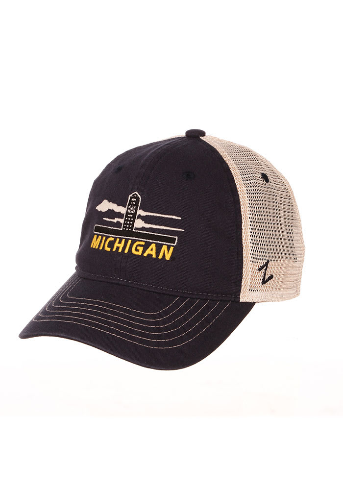 Zephyr Michigan Wolverines Destination Meshback Adjustable Hat - Navy Blue