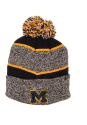 Michigan Wolverines Grey Jackson Cuff Pom Mens Knit Hat