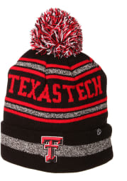 Texas Tech Red Raiders Black Jetty Cuff Pom Mens Knit Hat