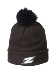 Akron Zips Charcoal Cuff Pom Mens Knit Hat