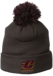 Zephyr Central Michigan Chippewas Charcoal Cuff Pom Mens Knit Hat